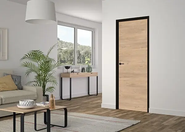 Solde Bloc porte réversible Rio - Chêne clair - H.204xL.73xP.4cm OPTIMUM