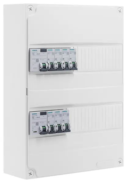 Commander Maintenant SIEMENS Tableau électrique pré-équipé 2 rangées 26 modules 7 disjoncteurs + 2 interdifférentiels
