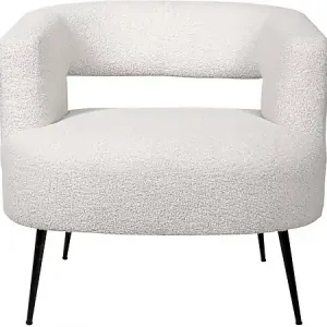 Dernier Modèle Fauteuil en tissu bouclette "iris" - Blanc HABITAT ET JARDIN