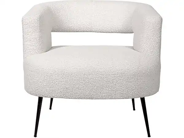 Dernier Modèle Fauteuil en tissu bouclette "iris" - Blanc HABITAT ET JARDIN