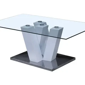 Table basse "Gaya" - 110 x 60 x 40 cm - Blanc Laqué HABITAT ET JARDIN Super Prix
