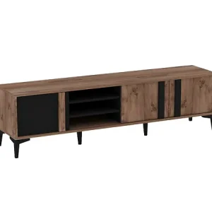 Quantité Limitée Meuble TV en bois "Mengu" - 180 x 40 x 50 cm - Atlantique, Anthracite HABITAT ET JARDIN