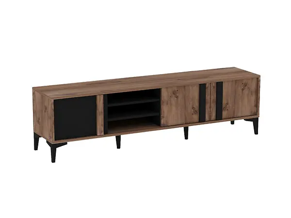 Quantité Limitée Meuble TV en bois "Mengu" - 180 x 40 x 50 cm - Atlantique, Anthracite HABITAT ET JARDIN