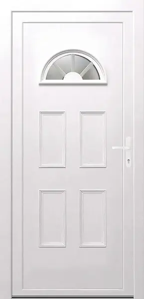 Porte d‘entrée PVC T04 blanche tirant droit - H.2180xL.960mm QUADROFORM Acheter En Ligne