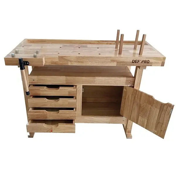 Meilleur Prix Etabli bois - Hévéa - Multi rangement - 200Kg DEFPRO