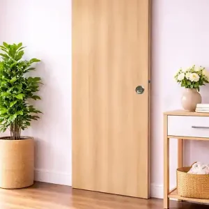 Porte Coulissante Décor Chêne Naturel Honey Oak H204 x L73 cm, coquilles, tire doigt GD MENUISERIES Prix Choc