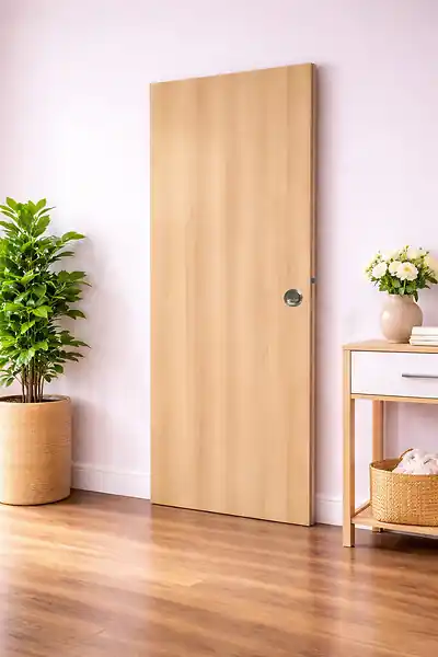 Porte Coulissante Décor Chêne Naturel Honey Oak H204 x L73 cm, coquilles, tire doigt GD MENUISERIES Prix Choc