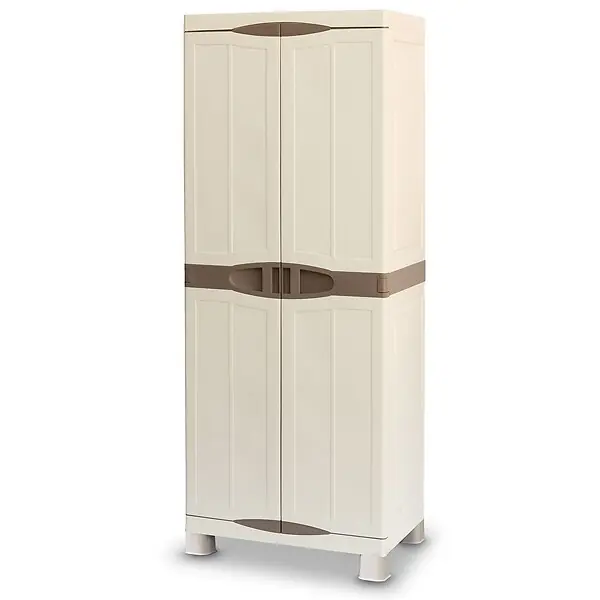 Armoire de rangement 2 portes 4 Etagères 70 x 47 x 184cm 4 pieds Charge 100kg max INTEC Commander Maintenant