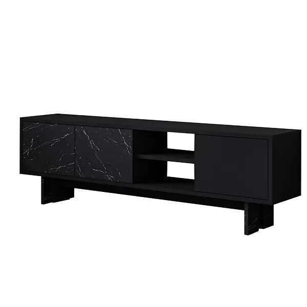 Commander Vite Meuble TV en bois "Ravello" - 150 x 30 x 45 cm - Noir HABITAT ET JARDIN