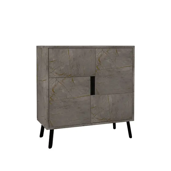 Armoire multifonction en bois "Darien" - 76.5 x 35 x 79.5 cm - Marbre HABITAT ET JARDIN Meilleur Choix