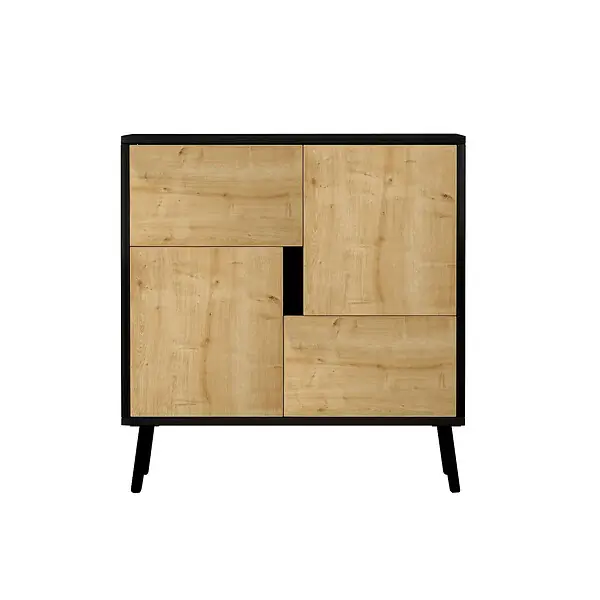 Retour Gratuit Armoire multifonction en bois "Darien" - 76.5 x 35 x 79.5 cm - Bois Noir HABITAT ET JARDIN