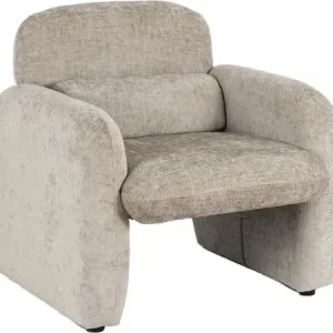 Offre Limitée Fauteuil lounge en tissu chiné "Cozmo" - 78 x 79 x 77 cm - Beige HABITAT ET JARDIN