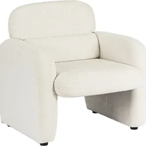 Quantité Limitée Fauteuil lounge en tissu chiné "Cozmo" - 78 x 79 x 77 cm - Crème HABITAT ET JARDIN