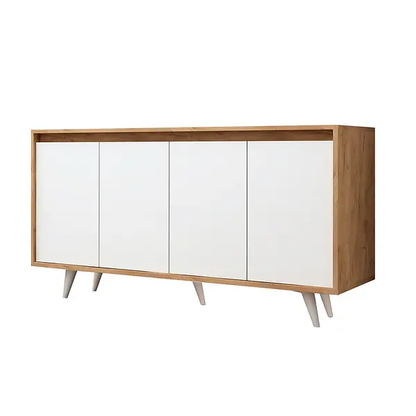 Prix Réduit Buffet en bois "Shans" - 140 x 40 x 86 cm - Blanc HABITAT ET JARDIN