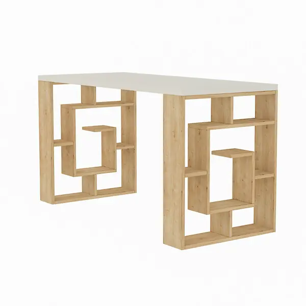 bureau en bois "Maze" 140 x 60 x 75 cm - Blanc HABITAT ET JARDIN Acheter En Ligne
