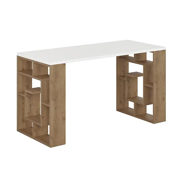 bureau en bois "Maze" 140 x 60 x 75 cm - Blanc HABITAT ET JARDIN Livraison Express