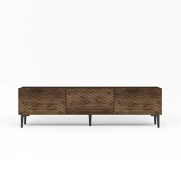 Vente Flash Meuble TV en bois "Felix" - 160 x 31 x 44 cm - Marron HABITAT ET JARDIN