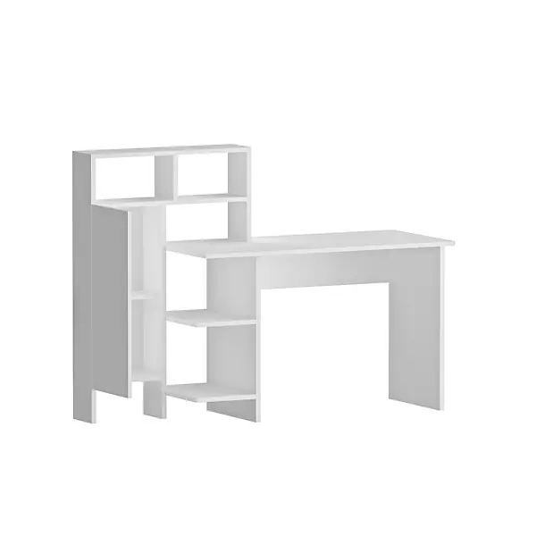 Prix Bas Bureau en bois "Bugra" - 135 x 60 x 111 cm - Blanc HABITAT ET JARDIN