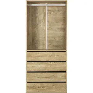 Armoire avec 4 tiroirs et 1 penderie "Opéra" - 80 x 45 x 180 cm - Beige HABITAT ET JARDIN Commander Maintenant
