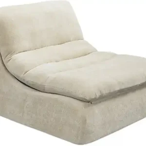 Promotion Saisonnière Chauffeuse en tissu texturé "Candela" - 81 x 96 x 75 cm - Beige HABITAT ET JARDIN