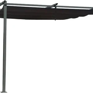 Quantité Limitée Pergola adossée avec toit rétractable - 3 x 3 m - Gris anthracite HABITAT ET JARDIN
