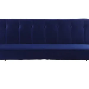 Remise Canapé Clic Clac en velours "James" - 180 x 83 x 75 cm - 3 places - Bleu foncé HABITAT ET JARDIN