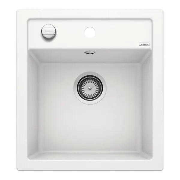 Expédition Rapide Evier DALAGO 45 PuraDur en Silgranit avec vidage automatique 46.5x51cm, Blanc (517160) BLANCO