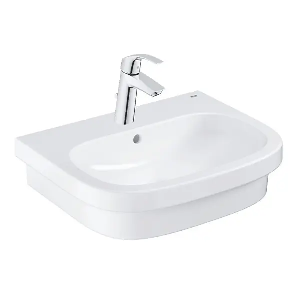 Prix Promo Vasque à poser Euro Ceramic 60cm + Mitigeur lavabo M Eurosmart avec vidage Chromé GROHE
