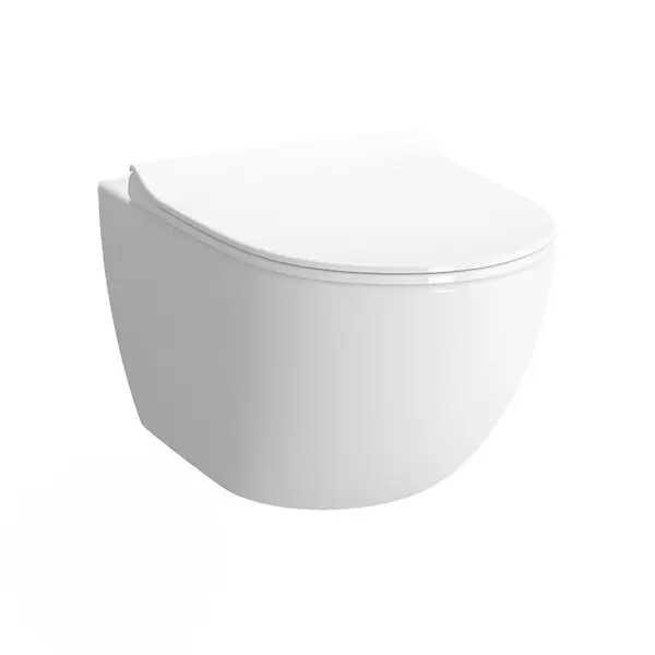 Vitra SENTO Cuvette RIM-EX (sans bride) et abattant ultra-fin avec frein de chute (7748B003-0075 + 120-003R009) Prix Cassé