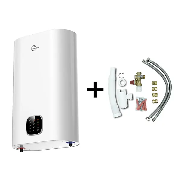 Chauffe Eau Electrique Plat Mural Multipositions Kimoro Sannover 50 Litres + Kit d‘Installation Complet NF Bon Plan