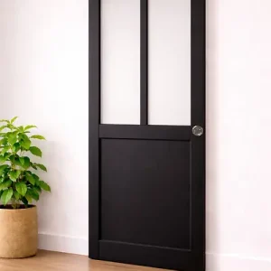 Must-Have Porte Coulissante Atelier Noir H204 x L63 cm, serrure condamnation GD MENUISERIES