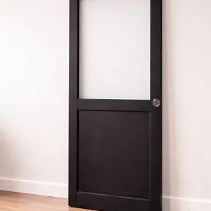 Porte Coulissante Atelier Noir H204 x L63 cm sans meneau, serrure condamnation GD MENUISERIES Achat Immédiat