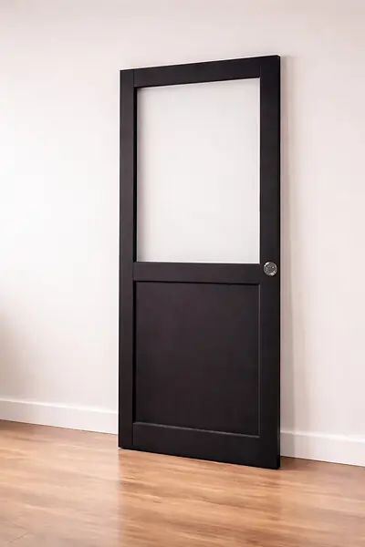 Porte Coulissante Atelier Noir H204 x L63 cm sans meneau, serrure condamnation GD MENUISERIES Achat Immédiat