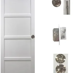 Porte Coulissante Tamera blanc H204 x L63 cm, serrure condamnation GD MENUISERIES Haute Qualité