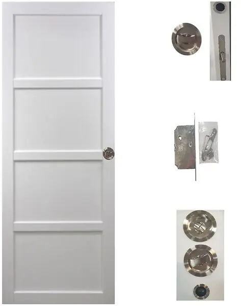 Porte Coulissante Tamera blanc H204 x L63 cm, serrure condamnation GD MENUISERIES Haute Qualité