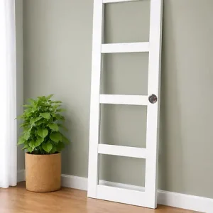 Porte Coulissante Tana blanc Vitree H204 x L63, serrure a condamnation GD MENUISERIES Usine Directe
