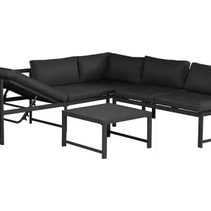 Ensemble salon de jardin en métal "Etna" - 6 places - Gris HABITAT ET JARDIN Nouvelle Collection