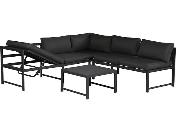 Ensemble salon de jardin en métal "Etna" - 6 places - Gris HABITAT ET JARDIN Nouvelle Collection