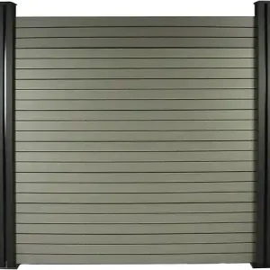 Nouveauté Kit Clôture 1.6 x 1.2 m composite - Kit de fixation offert - Gris HABITAT ET JARDIN