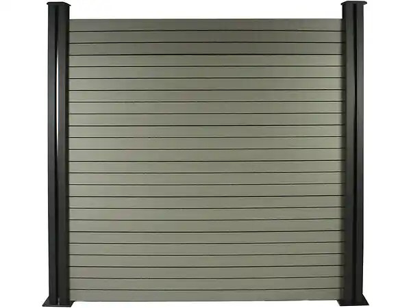 Nouveauté Kit Clôture 1.6 x 1.2 m composite - Kit de fixation offert - Gris HABITAT ET JARDIN