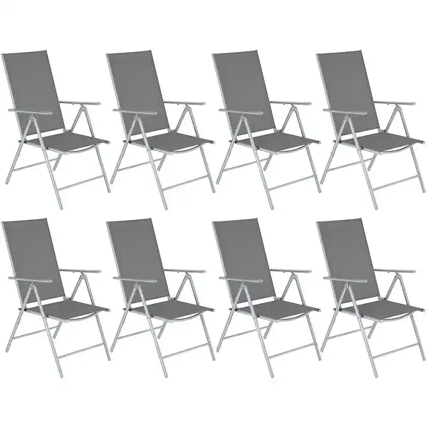 Chaises de jardin pliantes avec dossier réglable, en tissu maillé argent TECTAKE Promotion