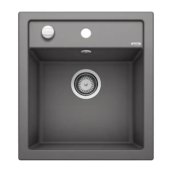 Blanco Evier DALAGO 45 PuraDur en Silgranit avec vidage automatique 46.5x51cm, Gris rocher (518846) Offre Exclusive