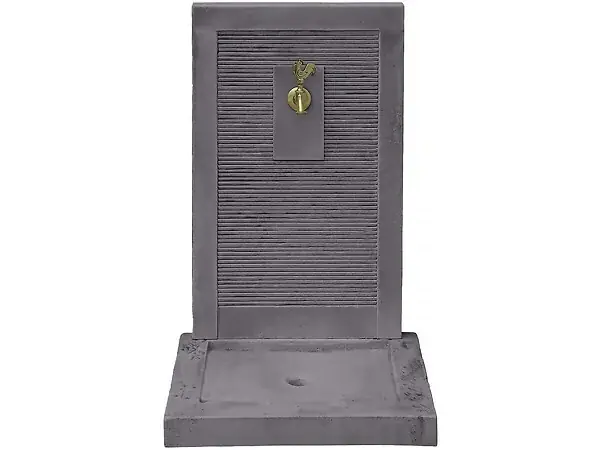 Vente Directe Fontaine "ETNA" - en pierre - 57 x 42 x 87 cm - Grise HABITAT ET JARDIN