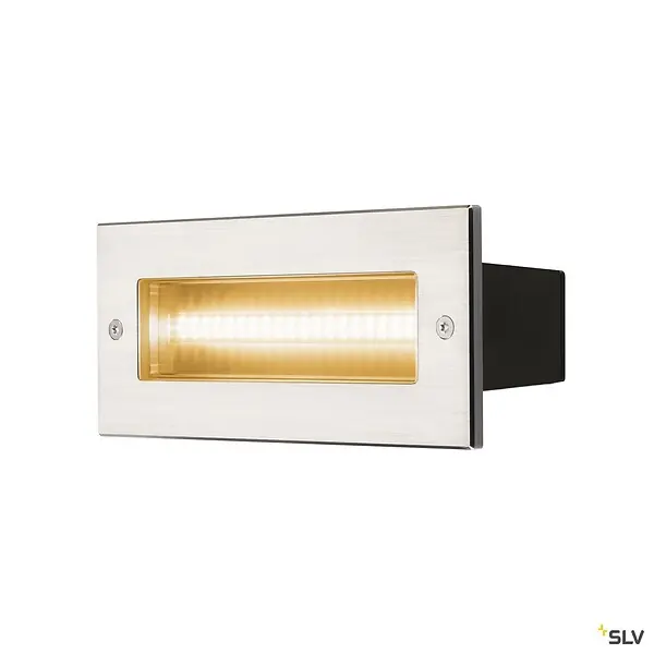 Quantité Limitée Encastré mural extérieur BRICK, symétrique, inox, LED, 11W, 3000K, IP65, collerette inox 316 SLV