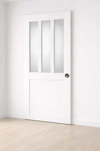 Porte Coulissante Atelier Blanc vitre depoli H204 x L83 cm, Coquilles GD MENUISERIES Livraison Express