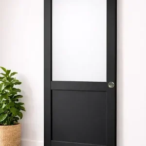 Porte Coulissante Atelier Noir H204 x L83 cm sans meneau, Coquilles GD MENUISERIES Must-Have