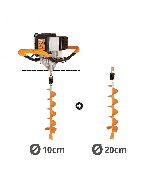 Tarière thermique 43cc 2 temps Villager VPH 43 Mèches 100 200mm Prix Promo