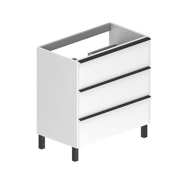 Meuble vasque 3 tiroirs blanc mat 80x45cm FUTURBANO Produit De Marque
