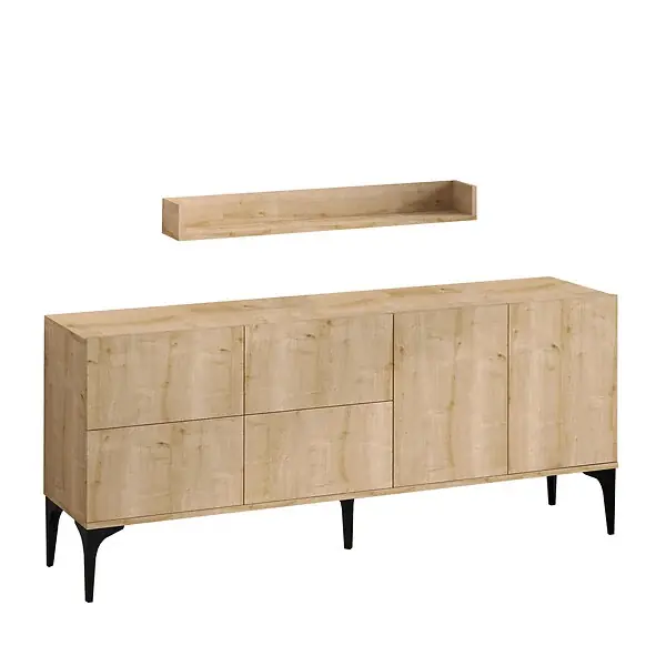 Buffet en bois "Stella" - 180 x 40 x 55 cm - Chêne Saphir HABITAT ET JARDIN Vente Flash