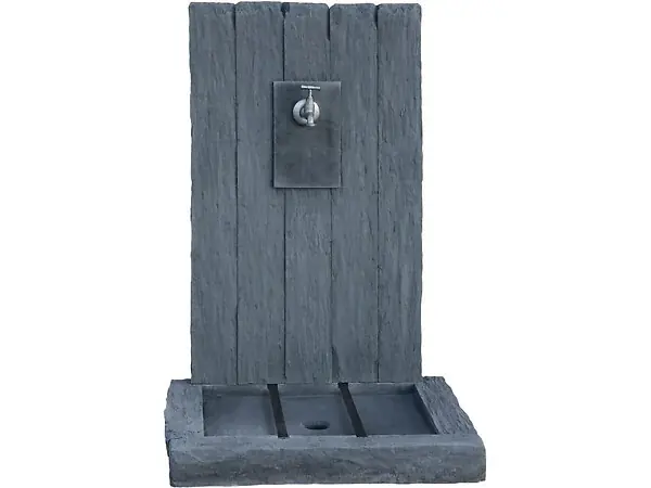 Offre Spéciale Fontaine "ARDOISE" - en pierre reconstituée - 59 x 44 x 87 cm - Gris HABITAT ET JARDIN